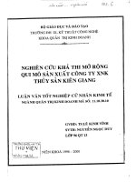 Luận văn:Nghiên cứu khả thi mở rộng qui mô sản xuất tại công ty XNK thủy sản Kiên Giang pot