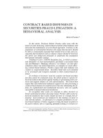 Contract-Based Defenses in Securities Fraud Litigation: A Behavioral Analysis pdf