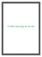 9 chiêu làm đẹp da từ sữa pdf