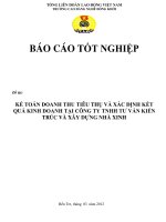 luận văn kế toán kinh doanh thu tiêu thụ và xác định kết quả kinh doanh tại công ty tnhh tư vấn kiến trúc và xây dựng nhà xinh