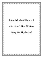 Làm thế nào để lưu trữ văn bản Office 2010 tự động lên SkyDrive? potx