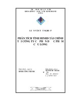 LUẬN VĂN TỐT NGHIỆP PHÂN TÍCH TÌNH HINHD TÀI CHÍNH TẠI CÔNG TY CỔ PHẦN DƯỢC PHẨM CỬU LONG doc