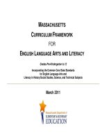 MASSACHUSETTS CURRICULUM FRAMEWORK FOR ENGLISH LANGUAGE ARTS AND LITERACY potx