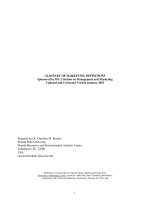 GLOSSARY OF MARKETING DEFINITIONS Sponsored by IFLA Section on Management and Marketing Updated and Corrected Version January 2001 pot