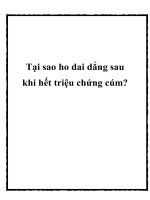 Tại sao ho dai dẳng sau khi hết triệu chứng cúm? pptx