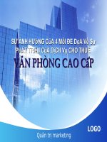 SỰ Ảnh hưởng của 4 mối đe dọa về sự phát triển của dịch vụ cho thuê văn phòng cao cấp potx