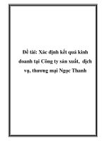 luận văn xác định kết quả kinh doanh tại công ty sản xuất, dịch vụ, thương mại ngọc thanh
