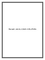 Rau ngót - món ăn, vị thuốc rẻ tiền, dễ kiếm pdf