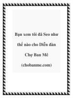 Bạn xem tôi đã Seo như thế nào cho Diễn đàn Chợ Ban Mê (chobanme.com) pot