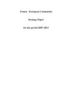 Yemen - European Community Strategy Paper for the period 2007-2013 ppt