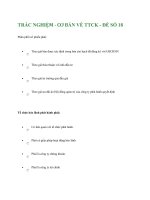 Trắc nghiệm - Cơ bản về thị trường chứng khoán - Đề số 18 doc