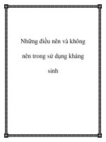 Những điều nên và không nên trong sử dụng kháng sinh potx