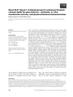 Báo cáo khoa học: NovelN,N¢-diacyl-1,3-diaminopropyl-2-carbamoyl bivalent cationic lipids for gene delivery – synthesis,in vitro transfection activity, and physicochemical characterization docx