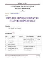 PHÂN TÍCH CÁC CHÍNH SÁCH ĐỘNG VIÊN NHÂN VIÊN