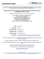 Determinants of male involvement in maternal and child health services in sub-Saharan Africa: a review potx