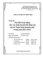 Tìm hiểu hoạt động cho vay kinh doanh bất động sản tại các Ngân hàng thương mại trong năn 2011 - 2012.