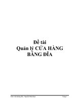 Đề tài: Quản lý CỬA HÀNG BĂNG ĐĨA potx