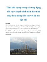 Tính khả dụng trong các ứng dụng rời rạc và quá trình đảm bảo nhà máy hoạt động liên tục với độ tin cậy cao potx