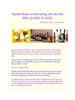 Nghiện Rượu có ảnh hưởng xấu cho bản thân, gia đình và xã hội potx