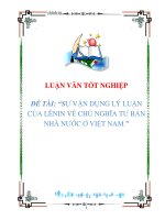 luận văn: SỰ VẬN DỤNG LÝ LUẬN CỦA LÊNIN VỀ CHỦ NGHĨA TƯ BẢN NHÀ NƯỚC Ở VIỆT NAM pptx