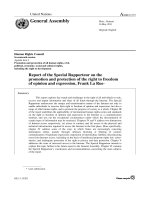 Report of the Special Rapporteur on the promotion and protection of the right to freedom of opinion and expression, Frank La Rue* ppt