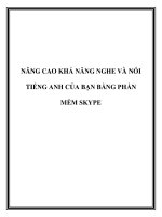 NÂNG CAO KHẢ NĂNG NGHE VÀ NÓI TIẾNG ANH CỦA BẠN BẰNG PHẦN MỀM SKYPE ppt