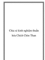 Chia sẻ kinh nghiệm thuần hóa Chích Chòe Than doc