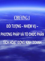 CHƯƠNG I ĐỐI TƯỢNG – NHIỆM VỤ – PHƯƠNG PHÁP VÀ TỔ CHỨC PHÂN TÍCH HOẠT ĐỘNG KINH DOANH ppt
