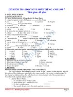 Đề thi học kỳ 2 môn Anh văn lớp 7 Đề 12 doc