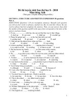 Đề thi cao học tiếng anh 2010 TRƯỜNG ĐẠI HỌC SƯ PHẠM HÀ NỘI