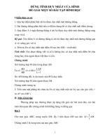 DÙNG TÍNH DUY NHẤT CỦA HÌNH ĐỂ GIẢI MỘT SỐ BÀI TẬP HÌNH HỌC doc