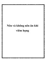 Nên và không nên ăn khi viêm họng pptx