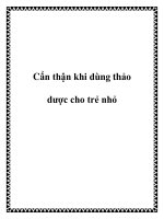 Cẩn thận khi dùng thảo dược cho trẻ nhỏ docx