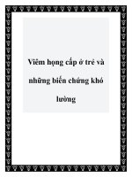 Viêm họng cấp ở trẻ và những biến chứng khó lường docx