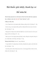 Bài thuốc giải nhiệt, thanh lọc cơ thể mùa hè docx