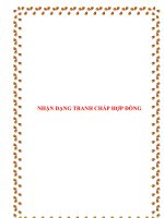 NHẬN DẠNG TRANH CHẤP HỢP ĐỒNG pptx