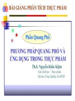 PHƯƠNG PHÁP QUANG PHỔ VÀ ỨNG DỤNG TRONG THỰC PHẨM ppt