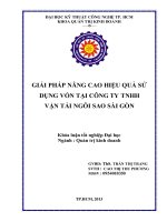 LUẬN VĂN QUẢN TRỊ KINH DOANH GIẢI PHÁP NÂNG CAO HIỆU QUẢ SỬ  DỤNG VỐN TẠI CÔNG TY TNHH  VẬN TẢI NGÔI SAO SÀI GÒN