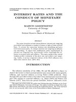 INTEREST RATES AND THE CONDUCT OF MONETARY POLICY pot