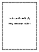 Nước ép tỏi có thể gây bỏng niêm mạc mũi bé pot