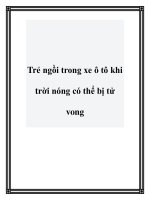 Trẻ ngồi trong xe ô tô khi trời nóng có thể bị tử vong docx