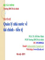 Bài giảng chuyên đề Quản lý nhà nước về tài chính và tiền tệ pptx