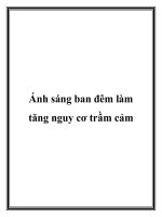 Ánh sáng ban đêm làm tăng nguy cơ trầm cảm doc