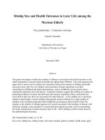 Sibship Size and Health Outcomes in Later Life among the Mexican Elderly pptx
