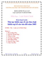 thuyết trình thủ tục khiếu nại, tố cáo theo luật khiếu nại tố cáo sửa đổi năm 2005