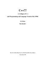 C++?? A Critique of C++ and Programming and Language pot