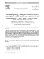 Aging and decision making: a comparison between neurologically healthy elderly and young individuals ppt
