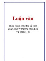 Luận văn: Thực trạng công tác kế toán của Công ty thương mại dịch vụ Tràng Thi ppt