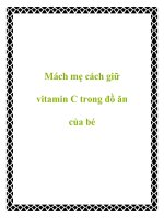 Mách mẹ cách giữ vitamin C trong đồ ăn của bé pptx