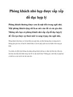 Phòng khách nhỏ hẹp được sắp xếp đồ đạc hợp lý pot